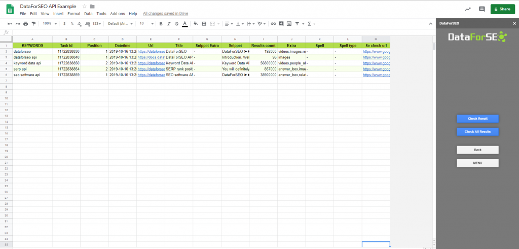 DataForSEO API Example Google Sheets Google Chrome 2019 10 16 15.52.16