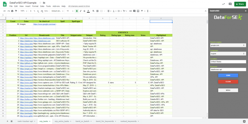 DataForSEO API Example Google Sheets Google Chrome 2019 10 16 16.07.31