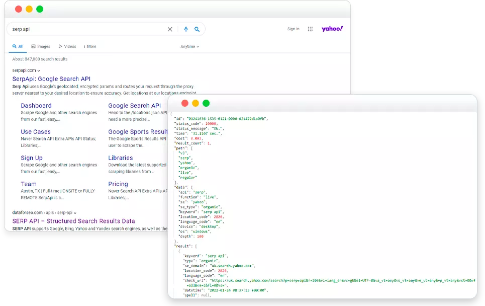 Yahoo SERP API