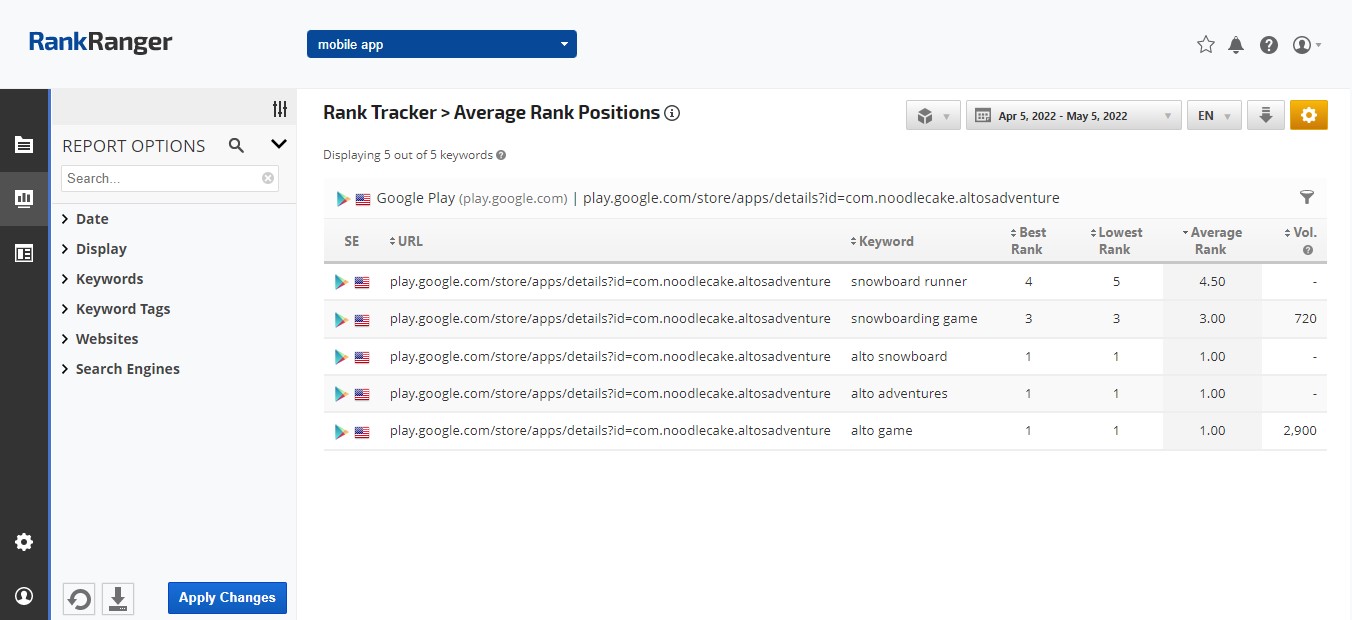 App Store Rank Tracker 2