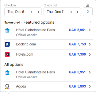 knowledge graph hotels booking item