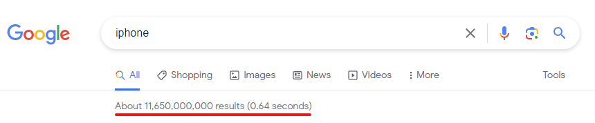 estimated google results