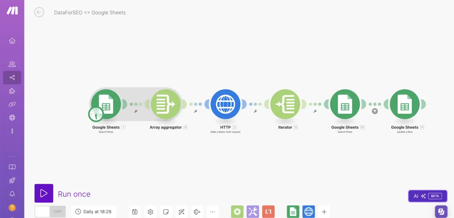 Make DataForSEO Keyword Research