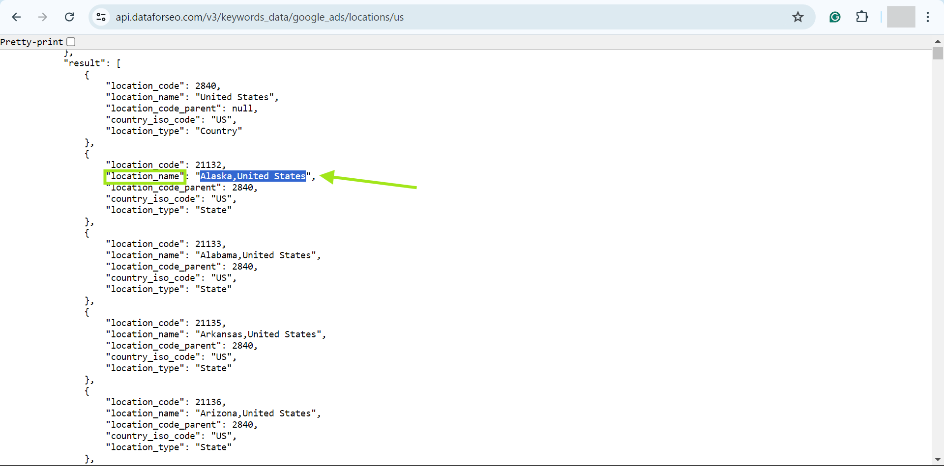 api connector location and language 4