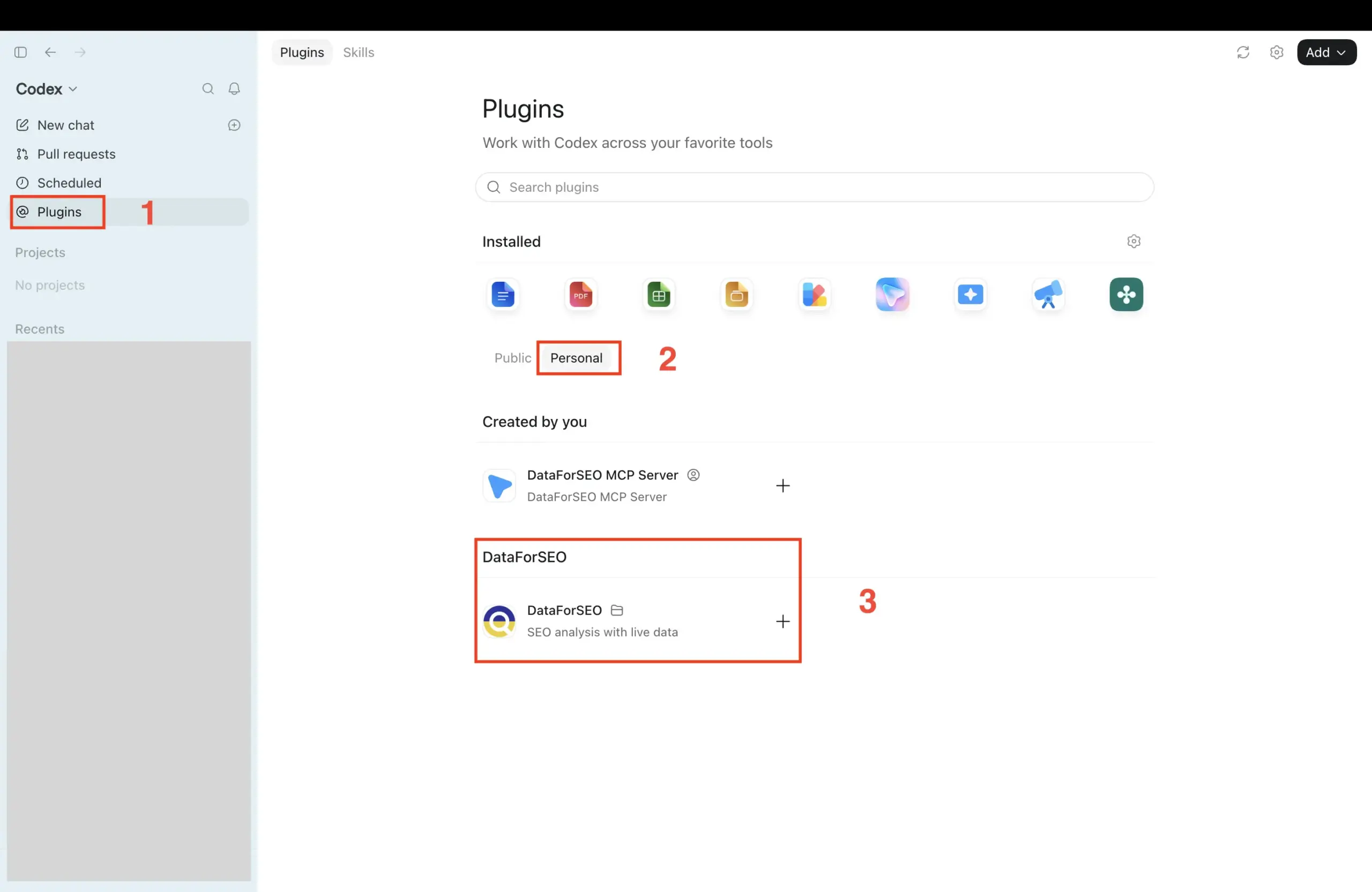 Installing the Official DataForSEO Codex Plugin: Simple Guide 3 Install the Plugin