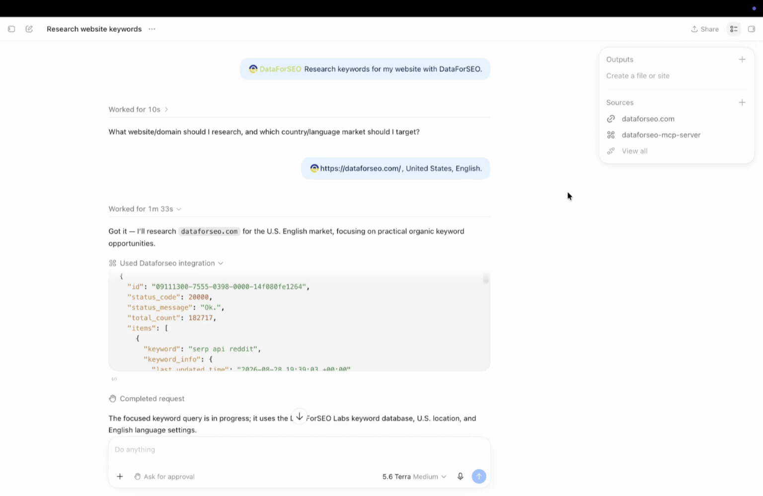 Installing the Official DataForSEO Codex Plugin: Simple Guide 7 Plugin in Action