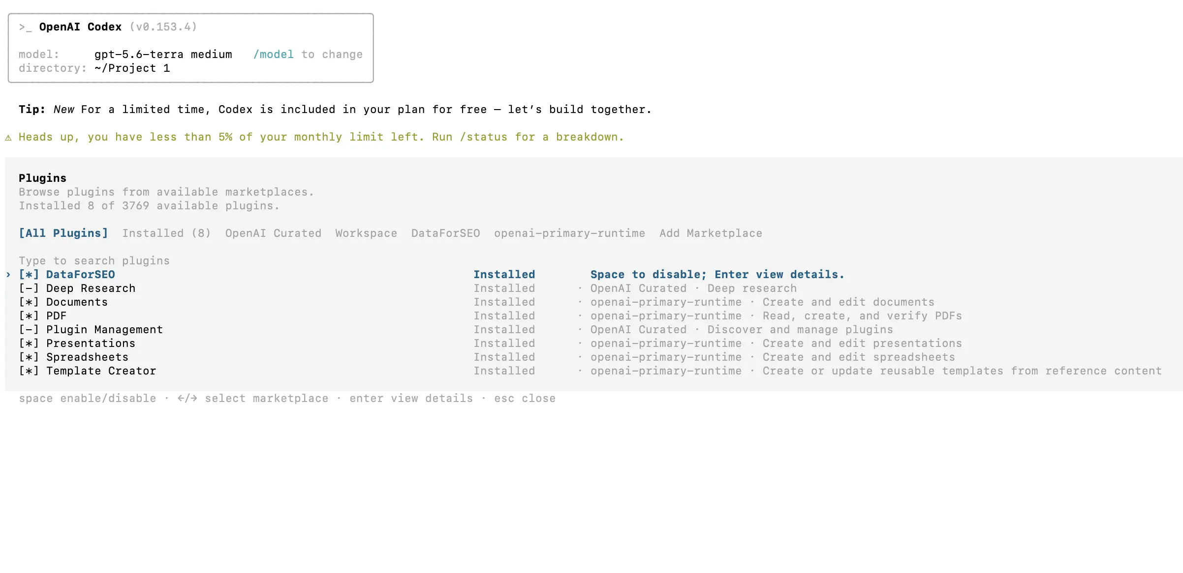 Installing the Official DataForSEO Codex Plugin: Simple Guide 9 Plugin in Codex CLI